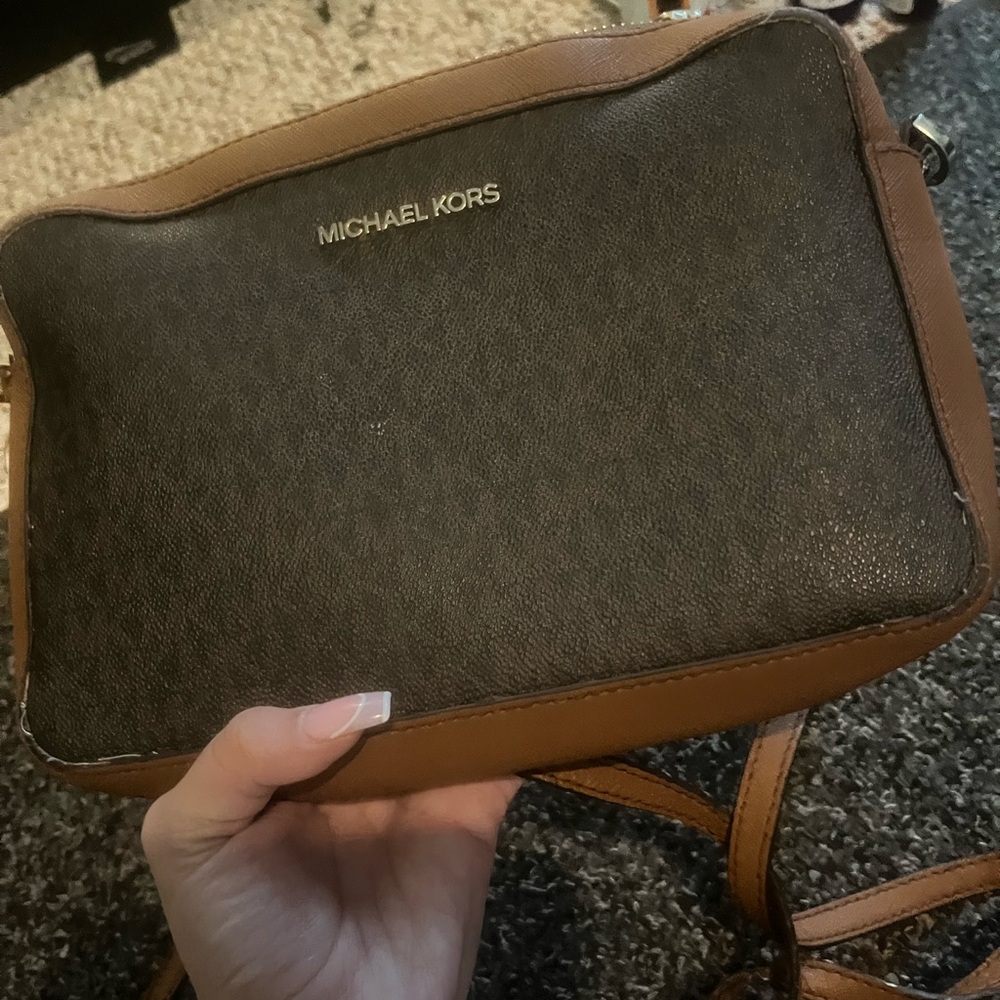 Michael Kors Brown and Black Crossbody Bag
